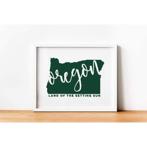 Oregon State Song | Land of the Setting Sun - 5x7 Unframed Print / DarkGreen - State Song