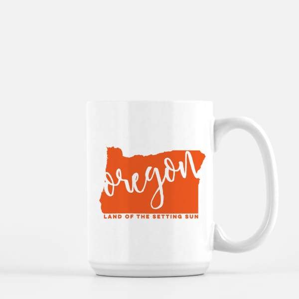 Oregon State Song | Land of the Setting Sun - Mug | 15 oz / OrangeRed - State Song