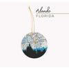 Orlando Florida city skyline with vintage Orlando map - City Map Skyline