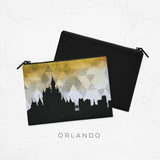 Orlando Florida geometric skyline - Pouch | Small / Gold - Geometric Skyline