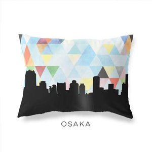 Osaka Japan geometric skyline - Pillow | Lumbar / LightSkyBlue - Geometric Skyline