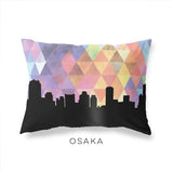 Osaka Japan geometric skyline - Pillow | Lumbar / RebeccaPurple - Geometric Skyline