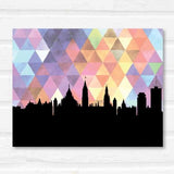 Ottawa Ontario geometric skyline - 5x7 Unframed Print / RebeccaPurple - Geometric Skyline