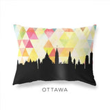 Ottawa Ontario geometric skyline - Pillow | Lumbar / Yellow - Geometric Skyline