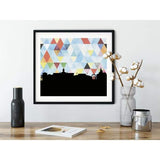 Oxford Mississippi geometric skyline - 5x7 Unframed Print / LightSkyBlue - Geometric Skyline