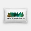 Pacific Northwest watercolor trees | Portland Vibes Collection - Pillow | Lumbar - Portland Vibes
