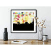 Palo Alto California geometric skyline - 5x7 Unframed Print / Yellow - Geometric Skyline