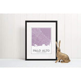 Palo Alto California road map and skyline - Road Map and Skyline