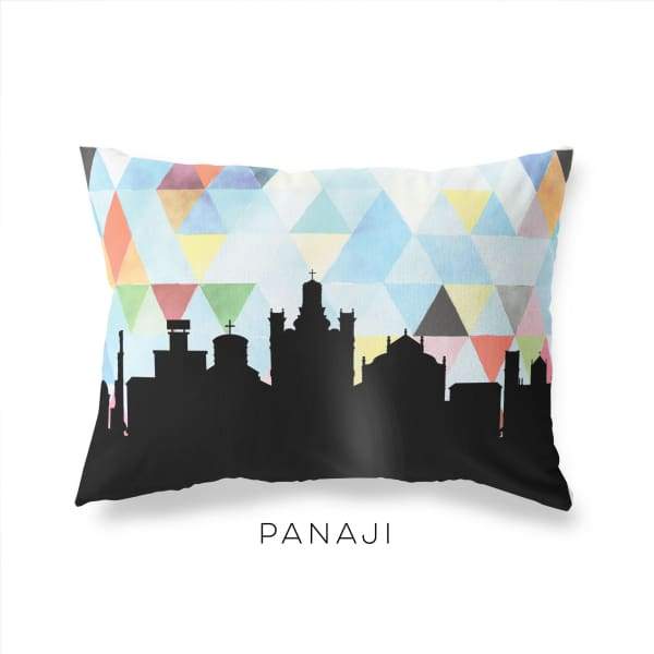 Panaji India geometric skyline - Pillow | Lumbar / LightSkyBlue - Geometric Skyline