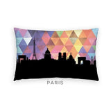 Paris France geometric skyline - Pillow | Lumbar / RebeccaPurple - Geometric Skyline