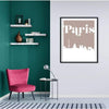 Paris France retro inspired city skyline - 5x7 Unframed Print / Tan - Retro Skyline