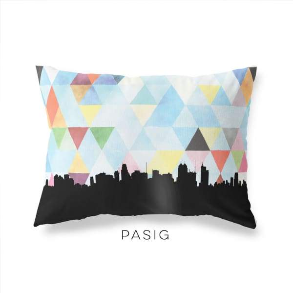 Pasig Philippines geometric skyline - Pillow | Lumbar / LightSkyBlue - Geometric Skyline