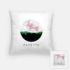Payette Idaho city skyline with vintage Payette map - Pillow | Square - City Map Skyline