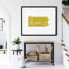 Pennsylvania ’home’ state silhouette - 5x7 Unframed Print / GoldenRod - Home Silhouette