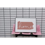 Pennsylvania ’home’ state silhouette - 5x7 Unframed Print / RosyBrown - Home Silhouette