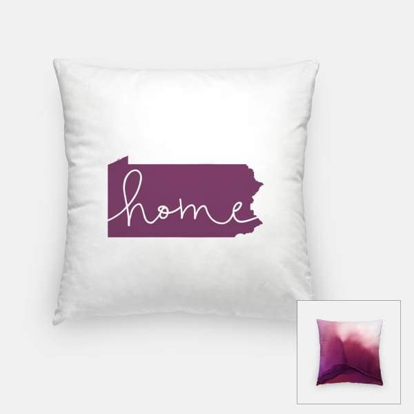 Pennsylvania ’home’ state silhouette - Pillow | Square / Purple - Home Silhouette