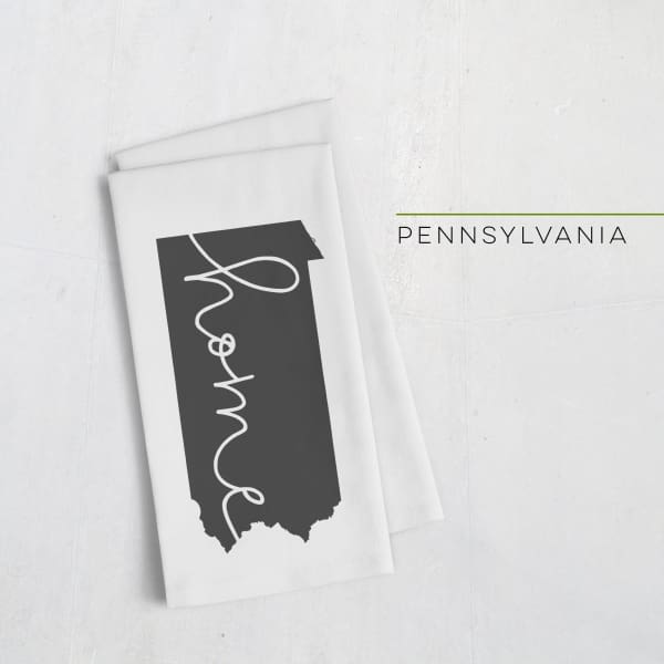 Pennsylvania ’home’ state silhouette - Tea Towel / Black - Home Silhouette