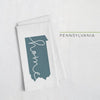 Pennsylvania ’home’ state silhouette - Tea Towel / DarkSlateGray - Home Silhouette