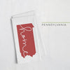 Pennsylvania ’home’ state silhouette - Tea Towel / FireBrick - Home Silhouette