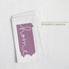 Pennsylvania ’home’ state silhouette - Tea Towel / Purple - Home Silhouette