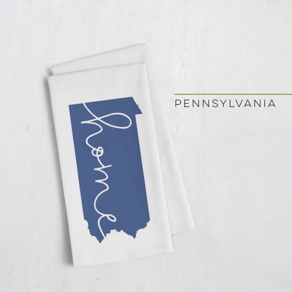 Pennsylvania ’home’ state silhouette - Tea Towel / SteelBlue - Home Silhouette