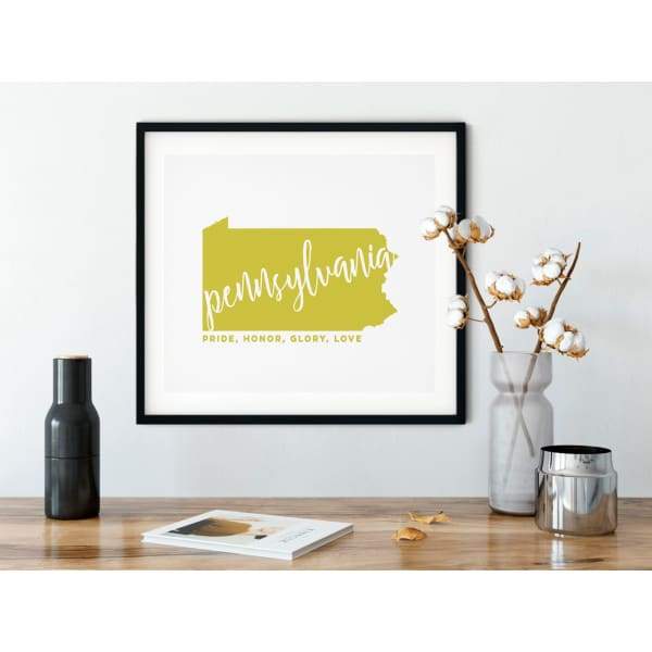 Pennsylvania State Song | Pride Honor Glory Love - 5x7 Unframed Print / Khaki - State Song