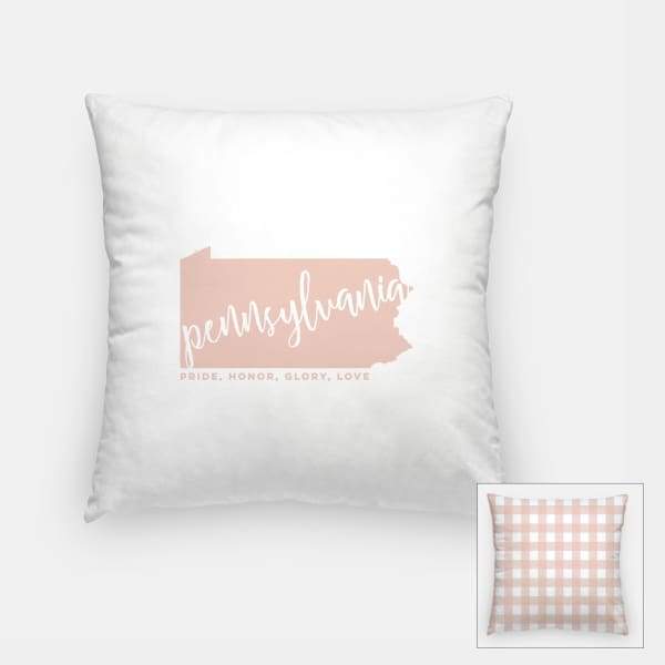 Pennsylvania State Song | Pride Honor Glory Love - Pillow | Square / MistyRose - State Song