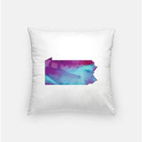 Pennsylvania state watercolor - Pillow | Square / Purple + Blue - State Watercolor