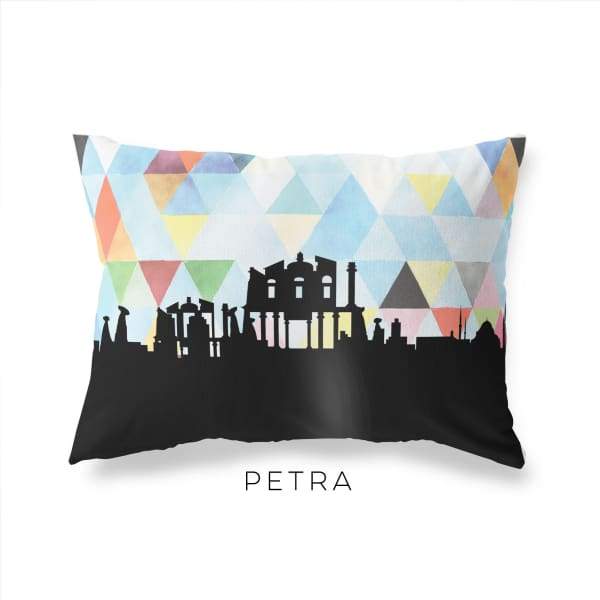 Petra Jordan geometric skyline - Pillow | Lumbar / LightSkyBlue - Geometric Skyline
