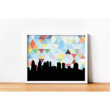 Philadelphia Pennsylvania geometric skyline - 5x7 Unframed Print / LightSkyBlue - Geometric Skyline