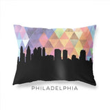 Philadelphia Pennsylvania geometric skyline - Pillow | Lumbar / RebeccaPurple - Geometric Skyline