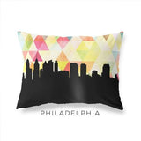 Philadelphia Pennsylvania geometric skyline - Pillow | Lumbar / Yellow - Geometric Skyline