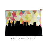 Philadelphia Pennsylvania geometric skyline - Pouch | Small / Yellow - Geometric Skyline