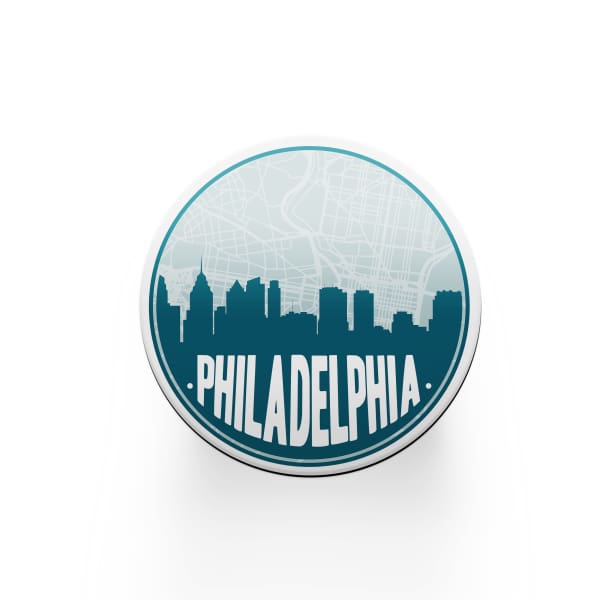 Philadelphia Pennsylvania map coaster set | sandstone coaster set in various colors - Set of 2 / Teal - City Road Maps