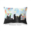 Phnom Penh Cambodia geometric skyline - Pillow | Lumbar / LightSkyBlue - Geometric Skyline