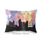 Phnom Penh Cambodia geometric skyline - Pillow | Lumbar / RebeccaPurple - Geometric Skyline