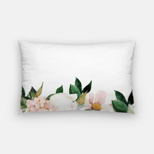 Pink and White Magnolias | Charleston Vibes Collection - Pillow | Lumbar - Charleston Vibes