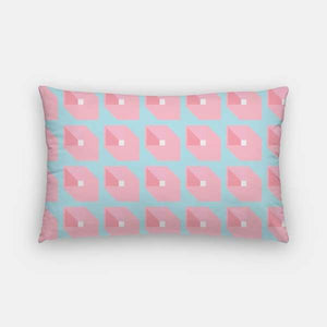 Pink Square Pattern | Miami Vibes Collection - Pillow | Lumbar - 80s Miami Vibes