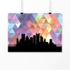 Pittsburgh Pennsylvania geometric skyline - 5x7 Unframed Print / RebeccaPurple - Geometric Skyline