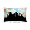 Pittsburgh Pennsylvania geometric skyline - Pillow | Lumbar / LightSkyBlue - Geometric Skyline