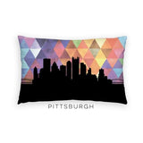 Pittsburgh Pennsylvania geometric skyline - Pillow | Lumbar / RebeccaPurple - Geometric Skyline