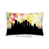 Pittsburgh Pennsylvania geometric skyline - Pillow | Lumbar / Yellow - Geometric Skyline