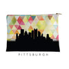 Pittsburgh Pennsylvania geometric skyline - Pouch | Small / Yellow - Geometric Skyline