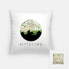 Pittsford New York city skyline with vintage Pittsford map - Pillow | Square - City Map Skyline