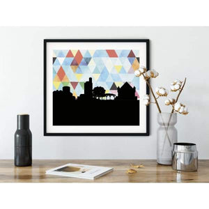 Pittsford New York geometric skyline - 5x7 Unframed Print / LightSkyBlue - Geometric Skyline