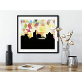 Pittsford New York geometric skyline - 5x7 Unframed Print / Yellow - Geometric Skyline