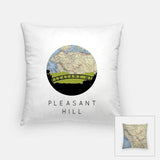 Pleasant Hill California city skyline with vintage Pleasant Hill map - Pillow | Square - City Map Skyline