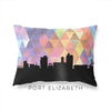 Port Elizabeth South Africa geometric skyline - Pillow | Lumbar / RebeccaPurple - Geometric Skyline