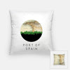 Port of Spain city skyline with vintage Port of Spain map - Pillow | Square - City Map Skyline