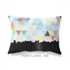 Portland Maine geometric skyline - Pillow | Lumbar / LightSkyBlue - Geometric Skyline